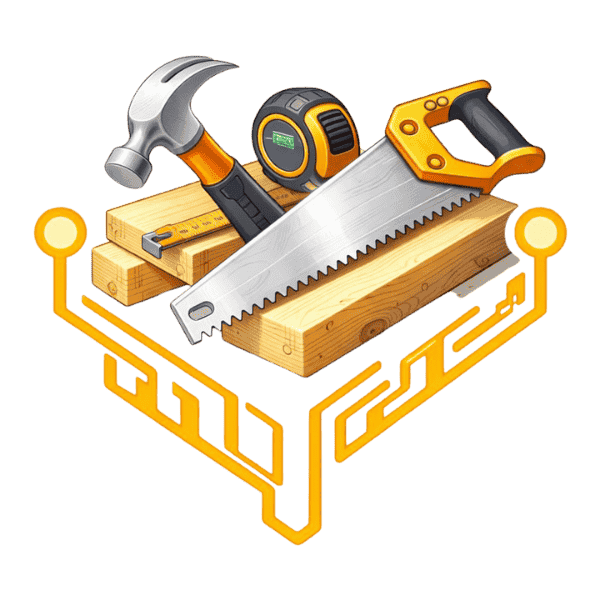 Sav, hammer og målebånd med GBT kredsløb